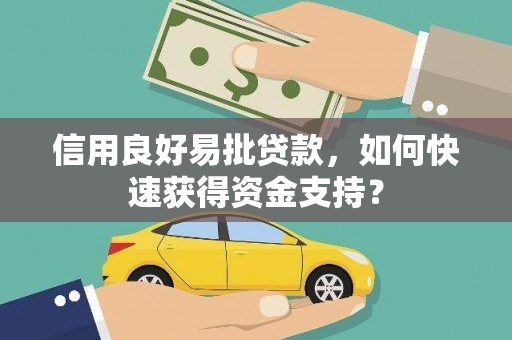 中站信用良好易批贷款，如何快速获得资金支持？