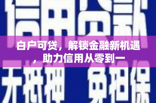 中站白户可贷，解锁金融新机遇，助力信用从零到一