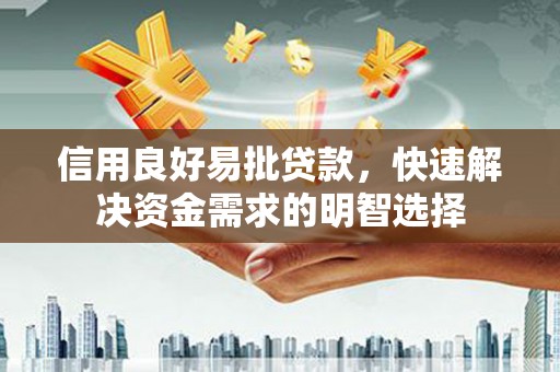 中站信用良好易批贷款，快速解决资金需求的明智选择