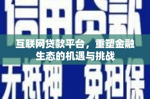 中站互联网贷款平台，重塑金融生态的机遇与挑战