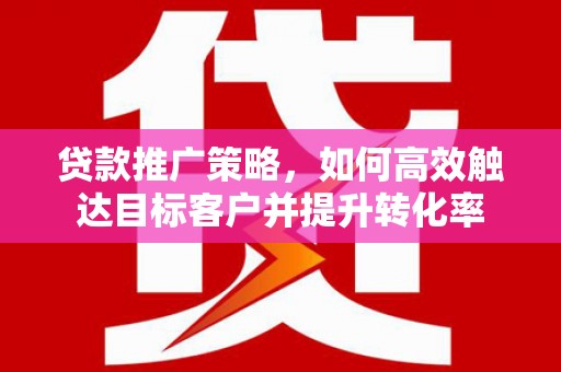 中站贷款推广策略，如何高效触达目标客户并提升转化率