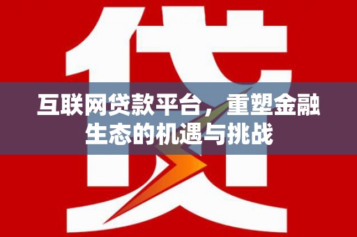 中站互联网贷款平台，重塑金融生态的机遇与挑战