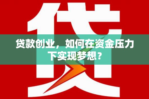 中站贷款创业，如何在资金压力下实现梦想？