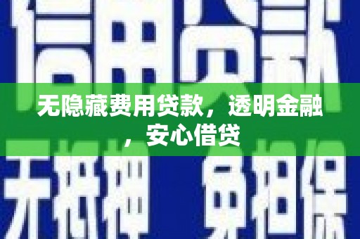 中站无隐藏费用贷款，透明金融，安心借贷