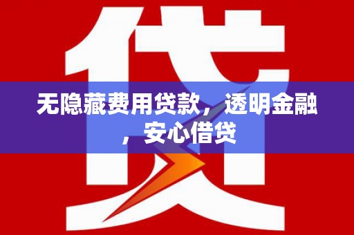 中站无隐藏费用贷款，透明金融，安心借贷
