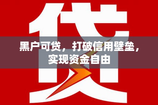 中站黑户可贷，打破信用壁垒，实现资金自由