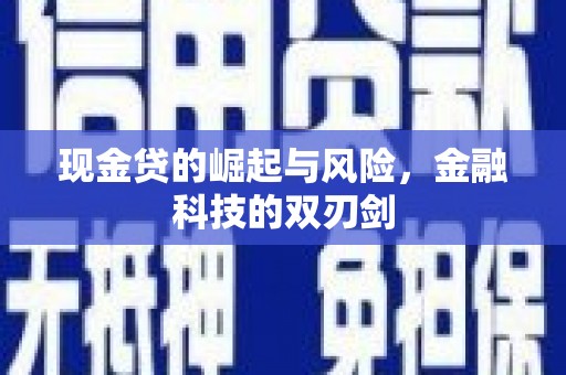 中站现金贷的崛起与风险，金融科技的双刃剑